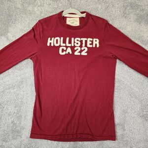 Hollister y2k Men's Long Sleeve Stitched Letters Spell out 22 Size Med Red